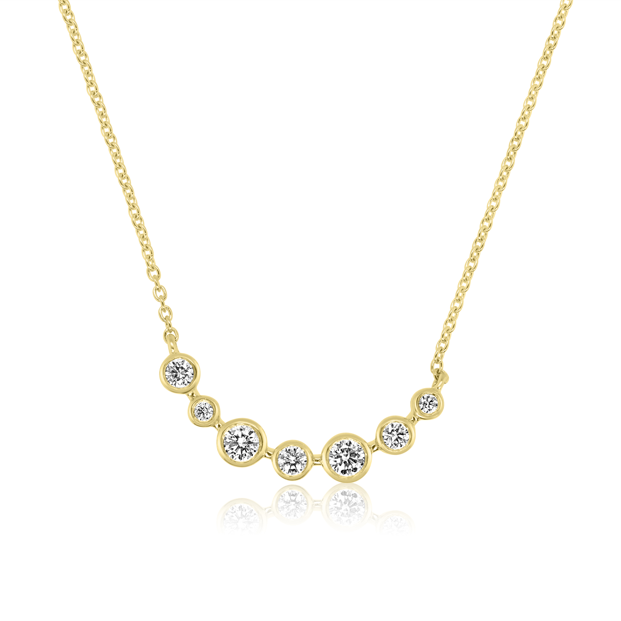 18Y 7x RBC Dia 0.31ct Bubble Smile & Chain Necklet