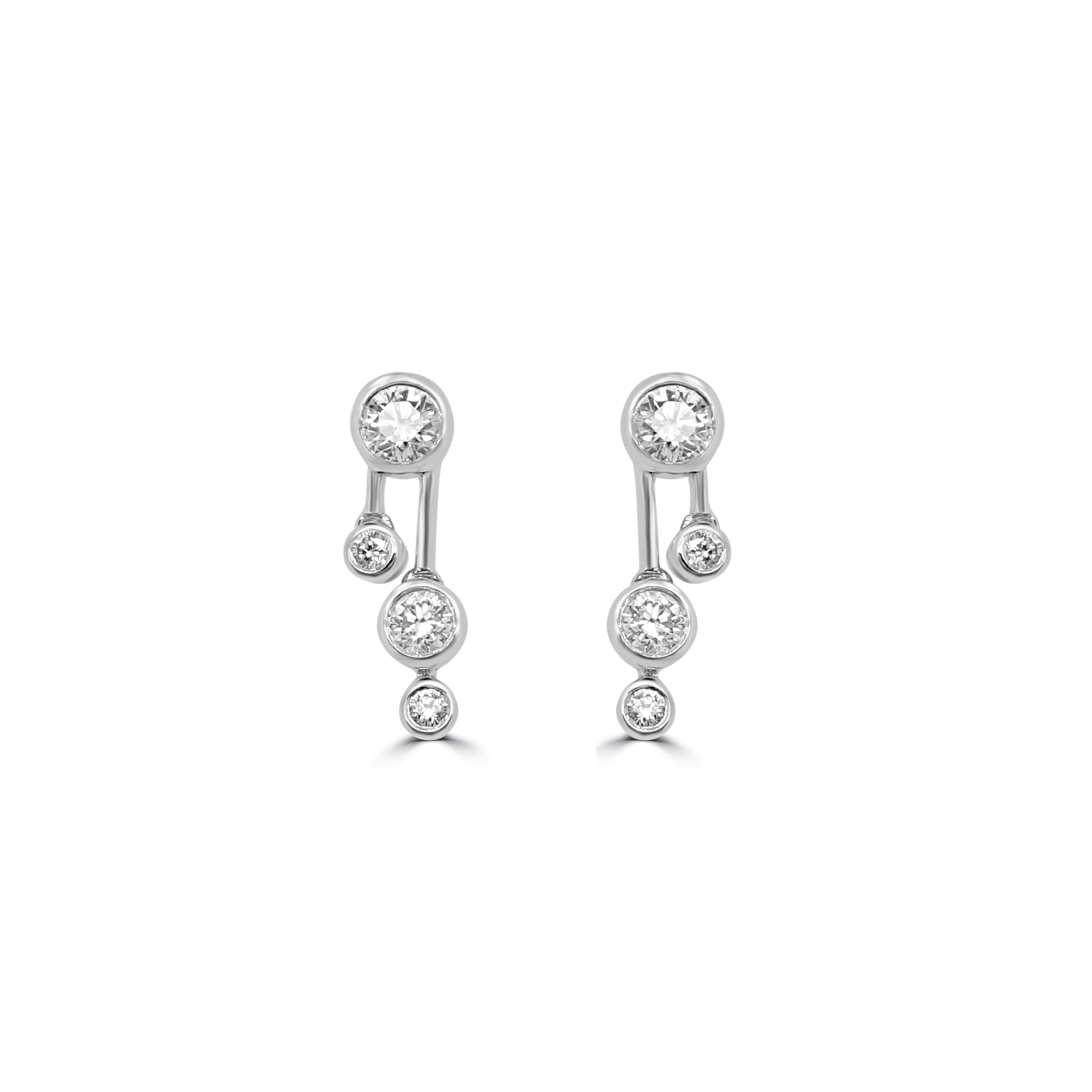 18W 8x RBC Dia 0.38ct Bubble Drop Earrings